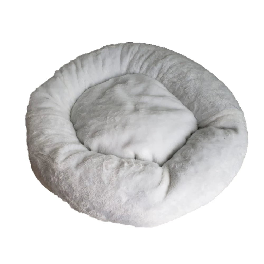 Cama Nuvem GIGANTE C/ZIPER De Pelúcia Caminha Para Cães E Gatos 100x100 Redonda Fofinha Pet