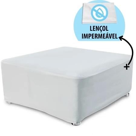 Cama Box Pet Com Lençol Impermeável Branco Para Cachorros e Gatos 60x60x24cm