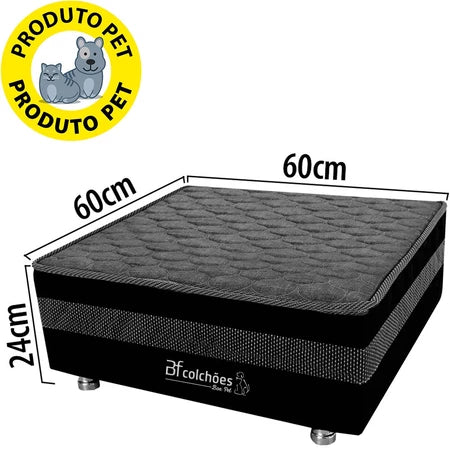 Cama Box Pet Com Lençol Impermeável Branco Para Cachorros e Gatos 60x60x24cm