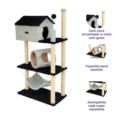 Arranhador Casinha 3 Andares Para Gato