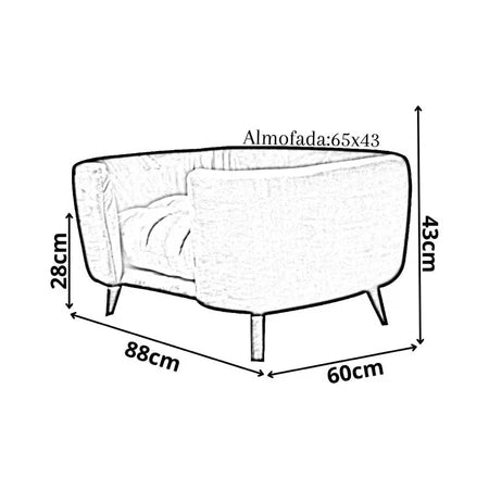 Cama Pet Sofá Poltrona 88cm Luxo