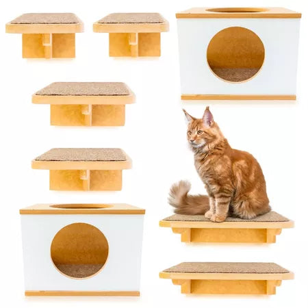 Playground para Gato 9pçs REFORÇADO Exclusivo Moderno Resistente Parque Gato Prateleira Para Gato