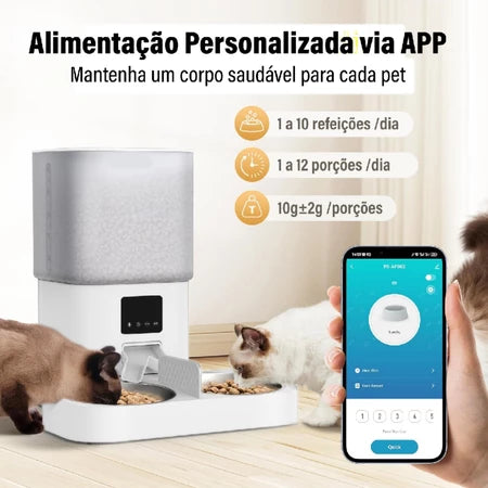 6L Elevação ajustável Dispensador Automático De Alimentos Para Cães Gato - Bivolt