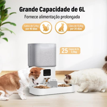 6L Elevação ajustável Dispensador Automático De Alimentos Para Cães Gato - Bivolt