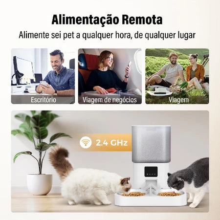 6L Elevação ajustável Dispensador Automático De Alimentos Para Cães Gato - Bivolt