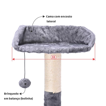 Arranhador, torre de gato grande, luxuoso, multifuncional com casas, camas, rede, poleiros e brinquedo