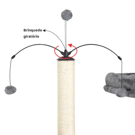 Arranhador, torre de gato grande, luxuoso, ajustável, multifuncional, casas, camas, cesto, poleiros, brinquedo giratório