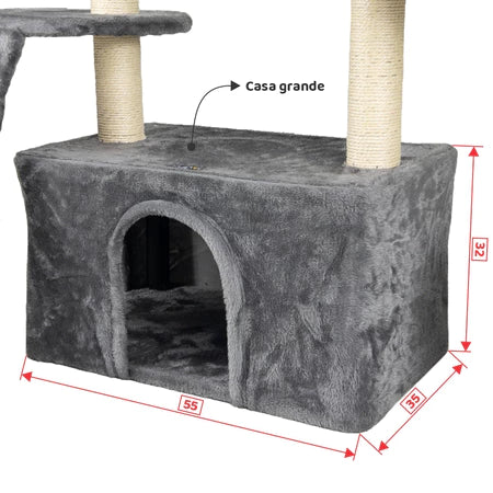 Arranhador, torre de gato grande, luxuoso, ajustável, multifuncional, casas, camas, cesto, poleiros, brinquedo giratório