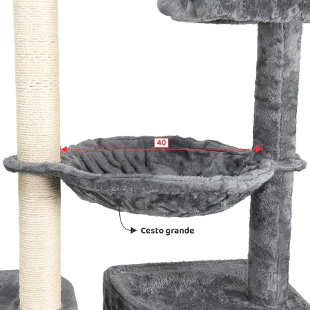 Arranhador, torre de gato grande, luxuoso, ajustável, multifuncional, casas, camas, cesto, poleiros, brinquedo giratório