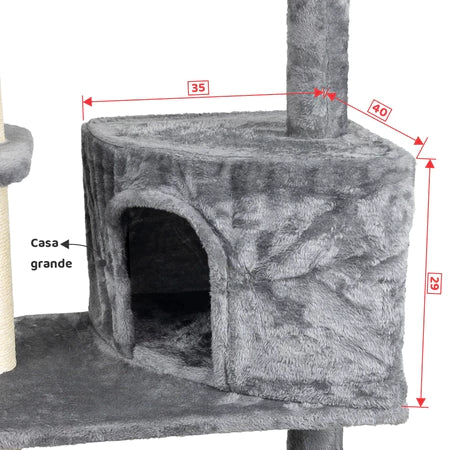 Arranhador, torre de gato grande, luxuoso, ajustável, multifuncional, casas, camas, cesto, poleiros, brinquedo giratório