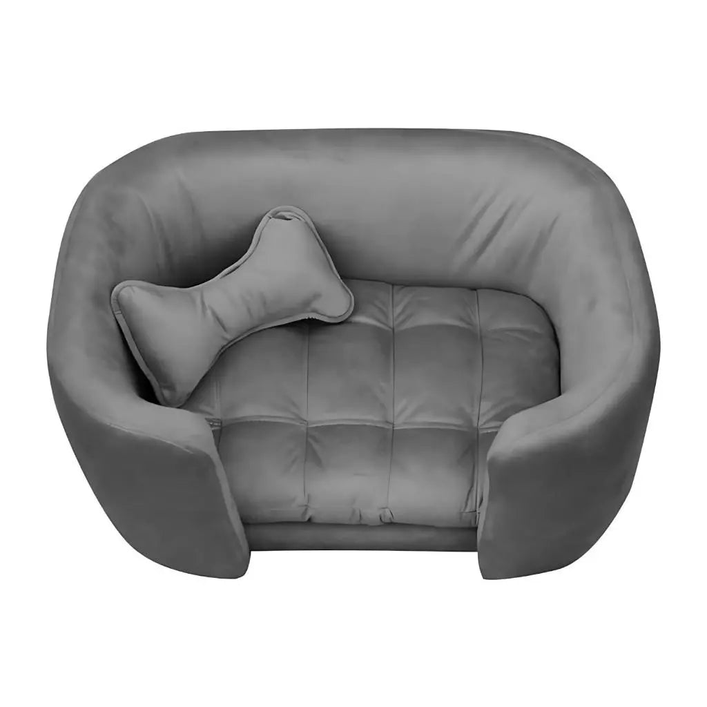 Cama Pet Luxo Poltrona Estilo Sofa Para Cachorro e Gato Super Confortavel Cinza