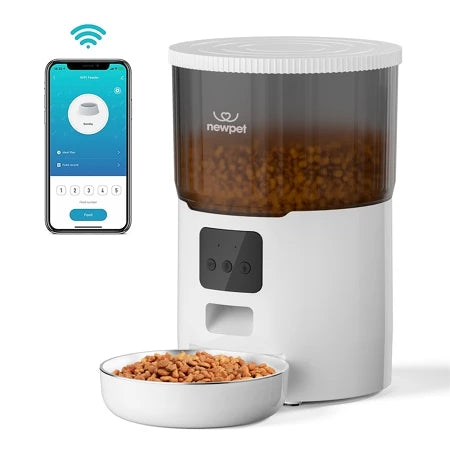 Alimentador Pet Tigela De Aço 4L Inteligente Automático Wi-Fi APP Dispensador de Comida para Gatos