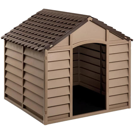 Casinha Casa Cachorro Cães Grande Plástico Proteção UV 71x71x68cm - Marrom